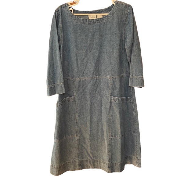 Vermont Country Store Dresses Vtg 9s Vermont Country Store Jumper Dress Chambray Smock Dress